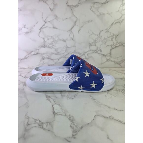 Nike Women's Victori One Slide Sandals Red/White/Blue #CN9676-400 Size:8 - Picture 4 of 6